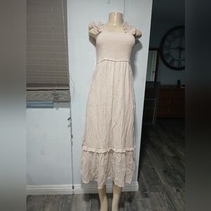 Sweet Wanderer Cream Sleeveless Maternity Dress